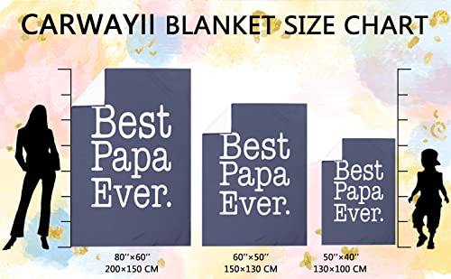 Carwayii 80x60 Blue Fleece Papa Blanket for Dad Grandpa Gift Large Throw
