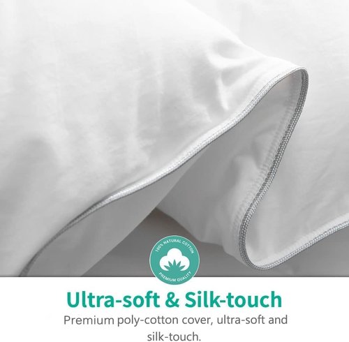 APSMILE Down Feather Fibers Duvet Insert - Ultra-Soft All Season Comforter | Full/Queen Size, White 90x90