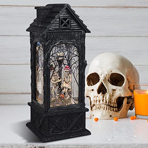 Halloween Ghost Projection Snow Globe Lantern with Timer and Glitter