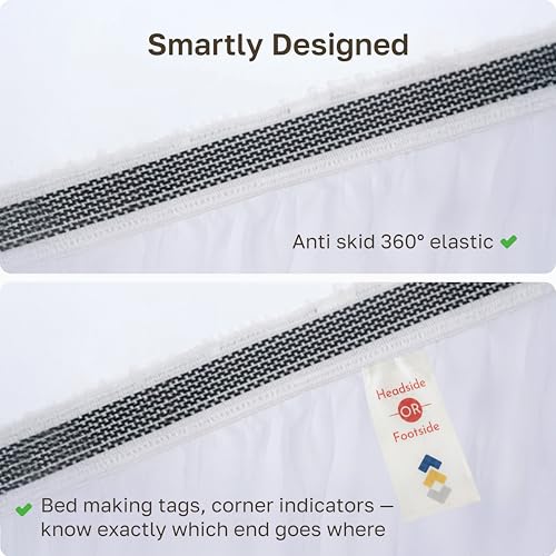 100% Organic Cotton Queen Fitted Sheet - Crisp White Percale, 15" Deep Pocket