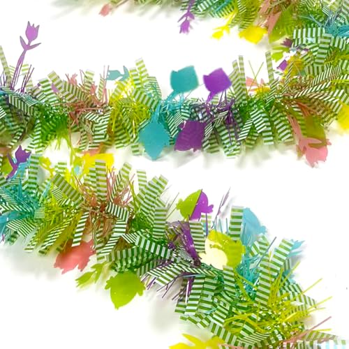 33ft Pastel Easter Tinsel Garland - Glittery Spring Holiday Decor