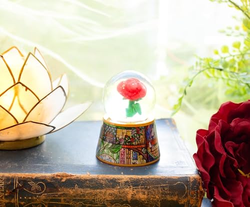 Enchanted Rose Mini Light-Up Snow Globe - 3-Inch Decorative Keepsake