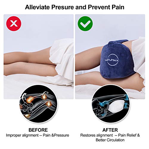 Memory Foam Knee Pillow for Side Sleepers - Pain Relief for Sciatica, Back, and Pregnancy