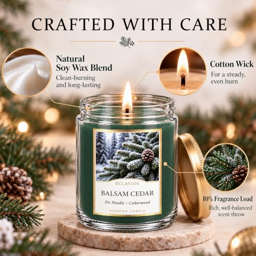 ECLAVIOS Holiday Christmas Scented Candle Gift Set - 4 Pack, Winter Scents