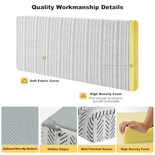 Custom Chenille Window Seat Cushion, High-Density Foam Bench Pad