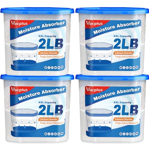 Moisture Absorber Bucket 2200ml Fragrance-Free 4 Pack for Closets and Basements