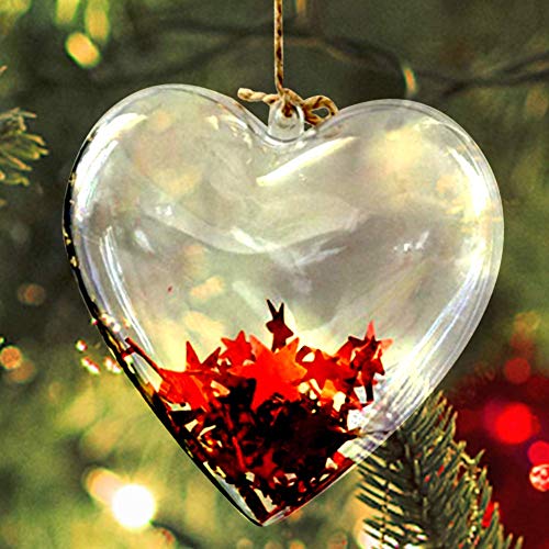 Barelove Heart Fillable Transparent Ornament Ball - 80mm DIY Holiday Decor