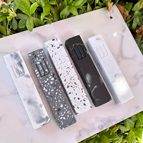 Modern Stone Mezuzah Case for Door - Adhesive Jewish Scroll Cover