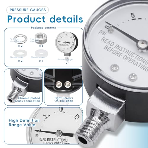 Pressure Canner Gauge Replacement for Steam Cookers 0-20 PSI