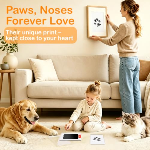 Inkless Paw Print Kit for Pets & Babies - 6 Mess-Free Ink Pads & 12 Cards