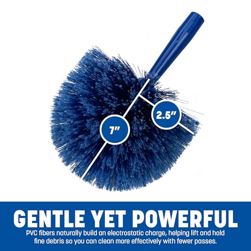 Round Cobweb Duster Head with Electrostatic PVC Bristles for Ceilings