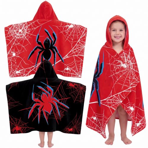 Peryiter 2-Pack Spider Hooded Beach Towels - Quick Dry & Soft, 58" x 28"