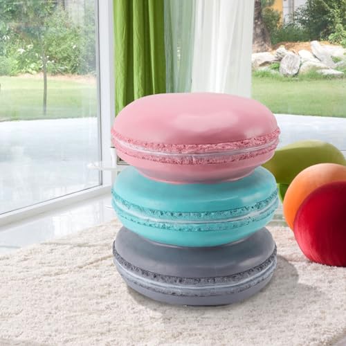 Donut Shaped Resin Foot Stool, Cute Macaron Small Ottoman for Living Room