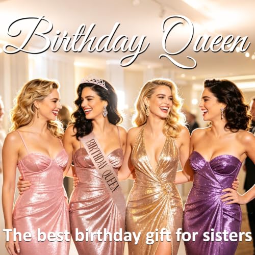 Rose Gold Rhinestone Tiara and Birthday Queen Sash Set