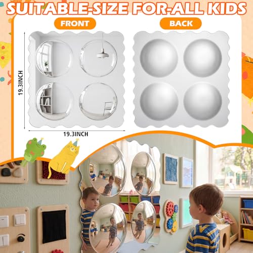 Sensory Wall Bubble Mirror for Kids, 19-inch Acrylic Convex Sensory Toy