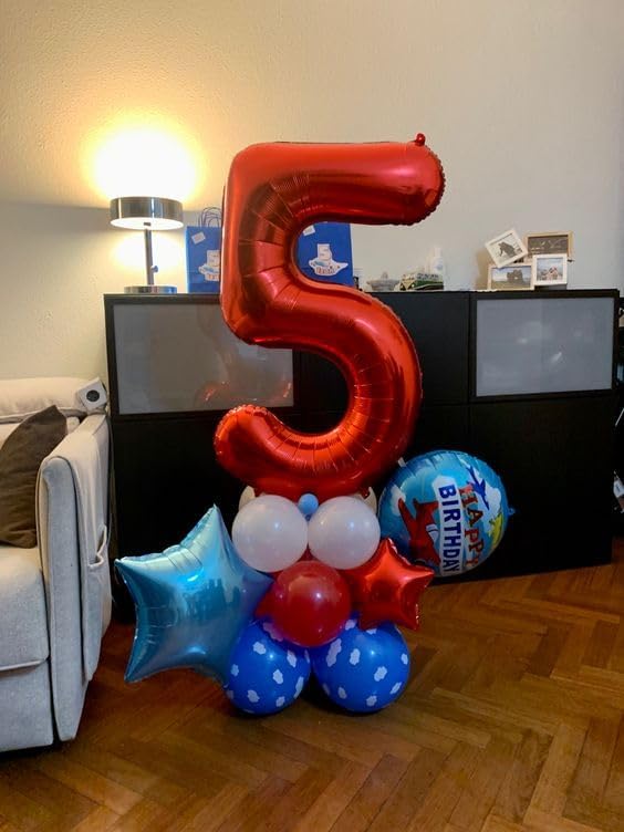 Red Number 14 Balloon - 40 Inch Birthday Decoration for 14th Year Celebration | Party Supplies for Boys & Girls