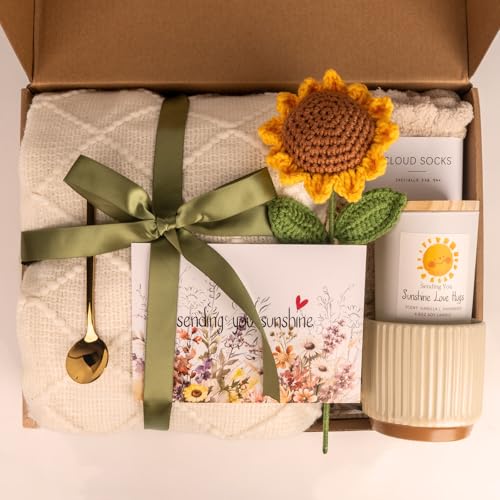Sunflower Care Package Gift Box for Women - Self Care & Get Well Basket