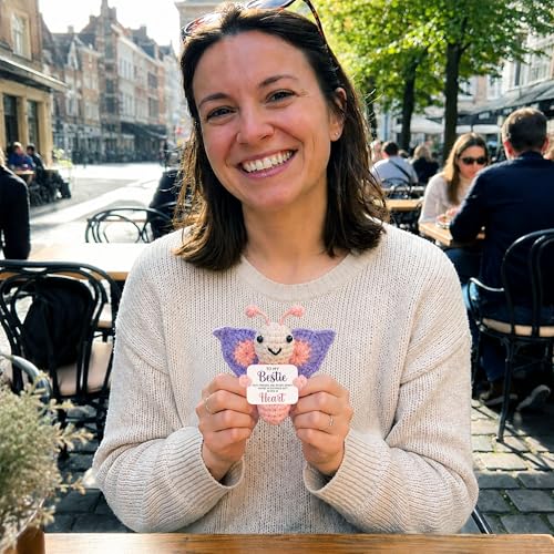 PORSWISH Style 3 Handmade Crochet Butterfly Friendship Gift for Women, BFF, Long Distance, Birthday, Keepsake