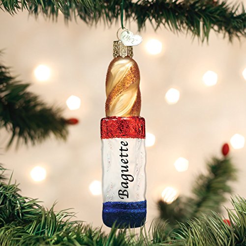 Handcrafted Glass Baguette Christmas Ornament, French Bread Tree Decoration