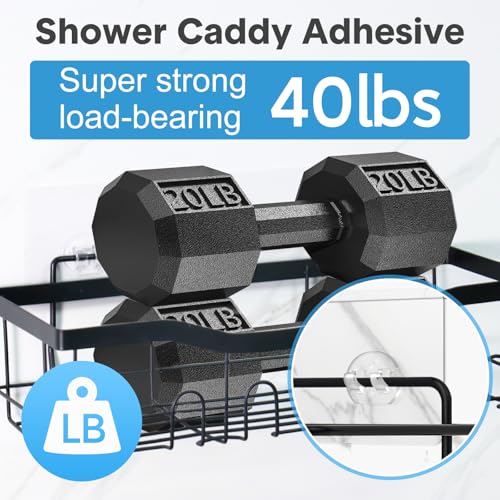 Lsnisni 14 Pack Shower Caddy Adhesive Replacement Waterproof Hooks No Drilling