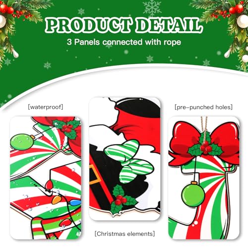 Christmas Wooden Door Decorations with Mouse & Joy Signs, Indoor & Outdoor Holiday Wall Decor