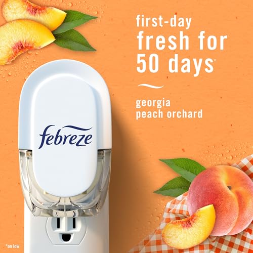 Plug-In Scented Oil Air Freshener Refills, Juicy Summer Peaches - 4 Pack