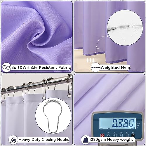 Complete Bathroom Accessory Set with Ombre Shower Curtain and Non-Slip Rugs