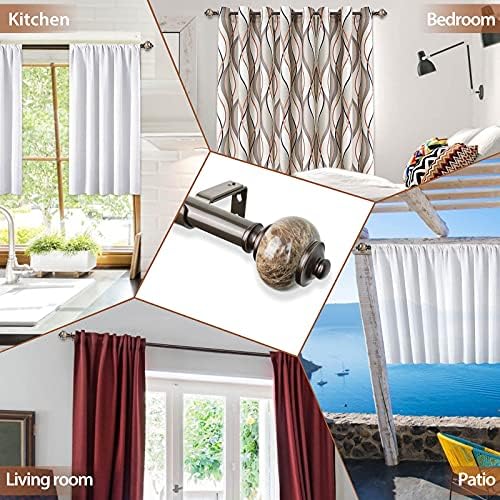 Marbled Curtain Rod Finials, 2-Pack Decorative Window Rod Ends for 1-Inch Rods
