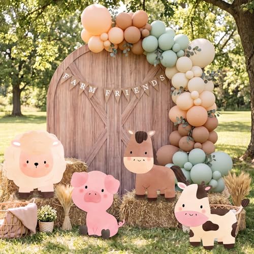 4 Pcs Large Farm Animal Cardboard Cutouts, Party Decorations for Kids