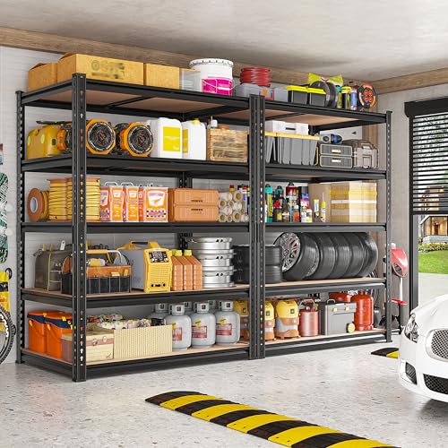 Heavy Duty Garage Shelving 2-Pack, 5-Tier Metal Storage Shelves 36"W