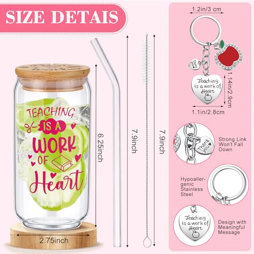 Hushee Teacher Appreciation Gift Set with Cups Socks Keychain - Stylish Polyester, 12 Pieces