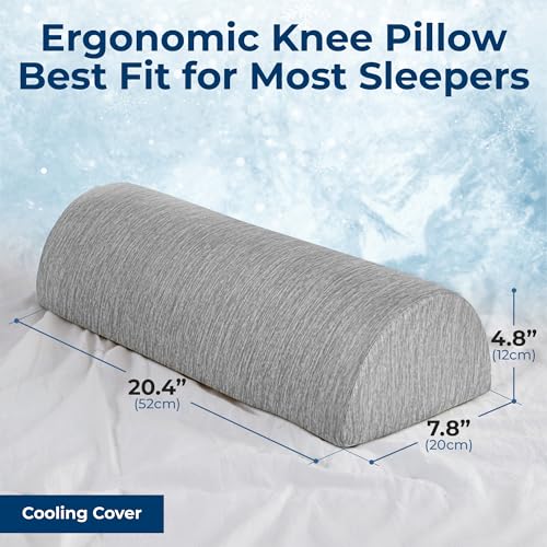 Memory Foam Knee Pillow for Back Sleeping - Half Moon Bolster