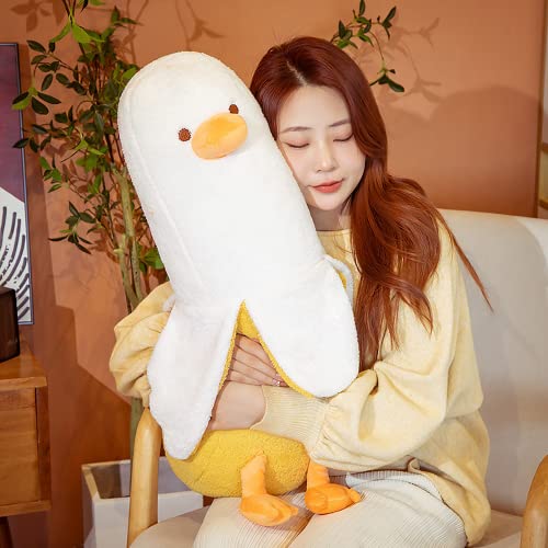 Banana Duck Plush Toy 12-Inch Soft Stuffed Animal Hugging Pillow