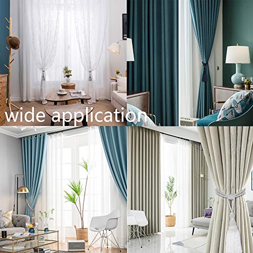 2-Pack Handmade Tassel Curtain Tiebacks - 23.6-Inch Silky Drapery Holdbacks