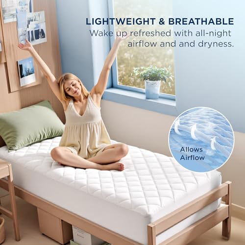 Bedsure Twin XL Waterproof Mattress Protector - Quilted Deep Pocket Pad