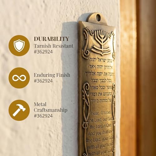 6-Piece Vintage Metal Mezuzah Case Set with Scrolls for Door Frame Entrance