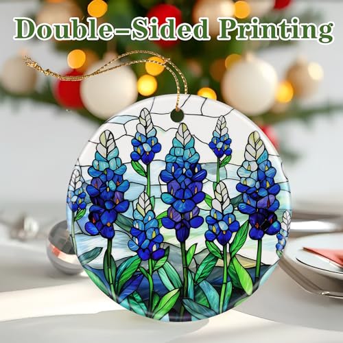 DUJITODOH Texas Bluebonnet Wildflowers Christmas Ornament - Festive Holiday Decor