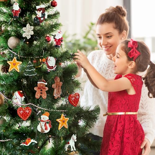 Sooez Large Christmas Ornaments Set - 12 Assorted Resin Holiday Decorations
