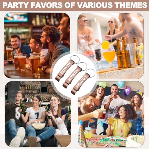 Junkin 30 Pcs Brown Western Cowboy Bottle Opener Keychains Party Favors