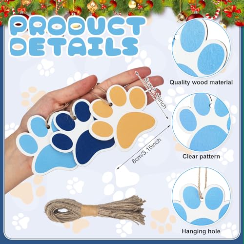 Woanger 60 Pcs Cartoon Orange Blue Dog Christmas Tree Ornaments (Dog Variation)