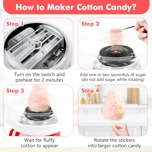Kids Cotton Candy Machine Maker for Home Birthday & Party Fun