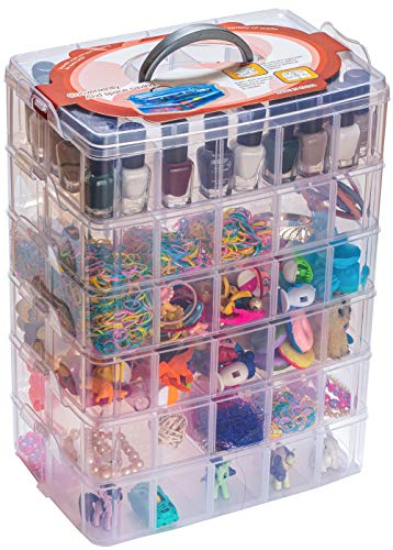 6-Tier Stackable Storage Organizer with 60 Adjustable Compartments