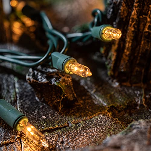 YULETIME 200 Clear Christmas String Lights, 2-Pack 21 ft Green Wire - UL Certified