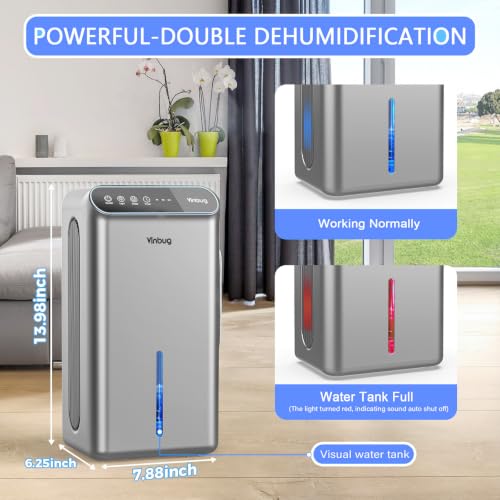 Home Dehumidifier 98 OZ Tank with Drain Hose and Sleep Mode