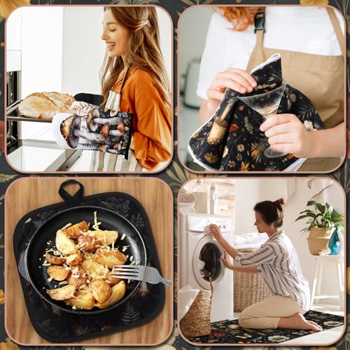 10-Piece Mushroom Kitchen Set: Oven Mitts, Pot Holders, Towels & Floor Mats