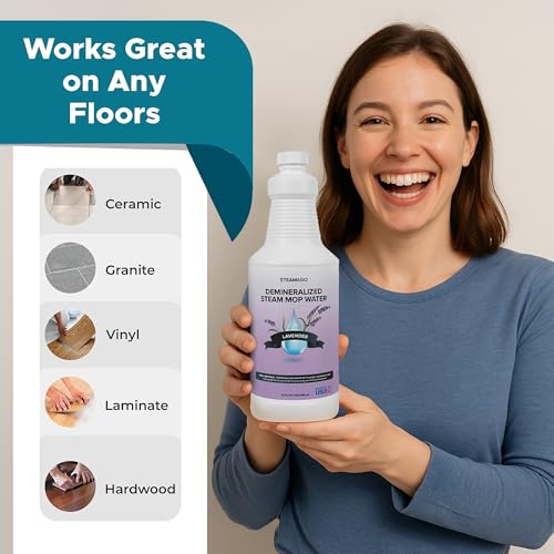Demineralized Steam Mop Water - Lavender Scented Cleaning Solution, 32 oz