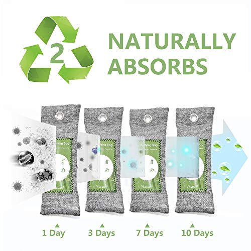 Bamboo Charcoal Air Purifying Bag 6 Pack Natural Shoe Deodorizer