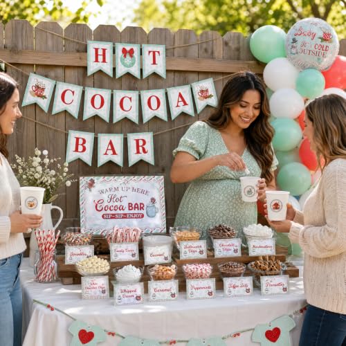 Mint Green Hot Chocolate Bar Supplies Kit - Christmas & Winter Party Decor
