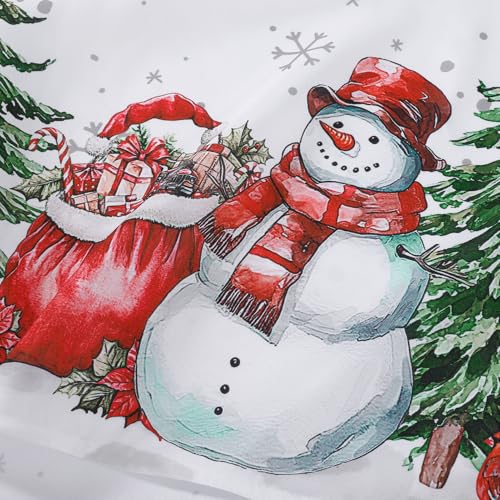 NOVILYS White Christmas Tablecloth 60 x 102 Inch Snowman Gift Design Holiday Decor