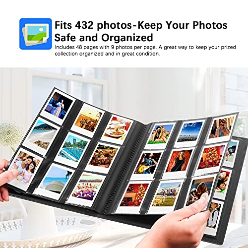 432-Pocket Photo Album for 2x3 Instant Photos and Trading Cards, Black